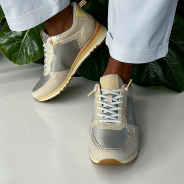 Marco Tozzi 23784 Mesh Sporty Trainers - Cream Combi