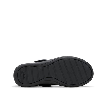Girls Clarks Etch Pure Kid School Shoes - Black