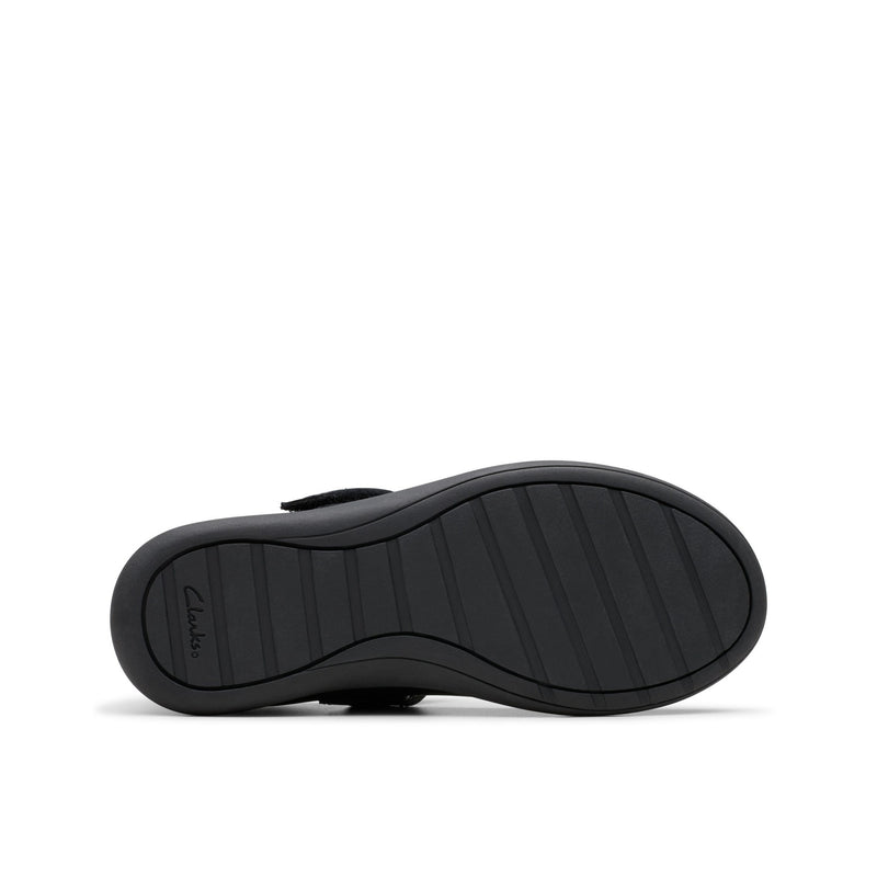 Girls Clarks Etch Pure Kid School Shoes - Black