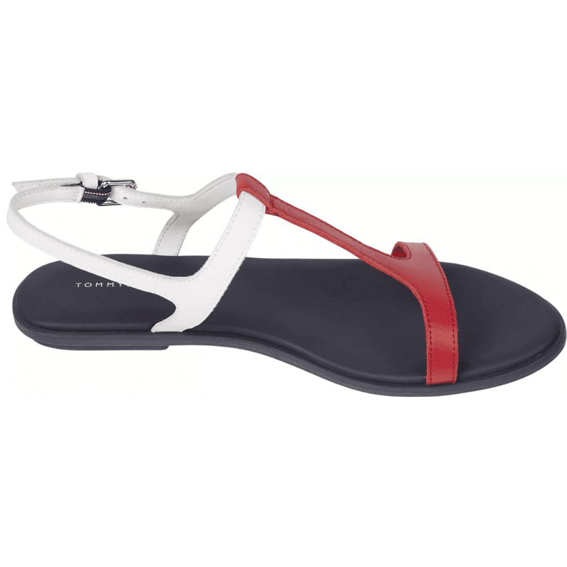 Womens Tommy Hilfiger Enamel Flag Sandals - Red White Blue