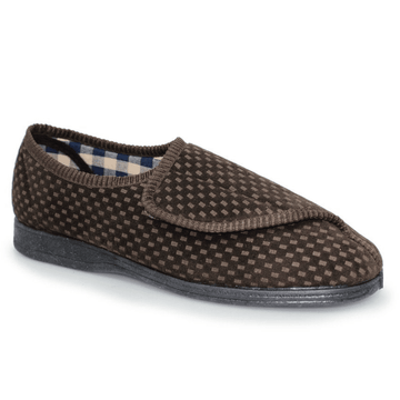 Lazy Dogz Mens Columbus Velcro Slippers - Brown