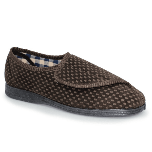 Lazy Dogz Mens Columbus Velcro Slippers - Brown