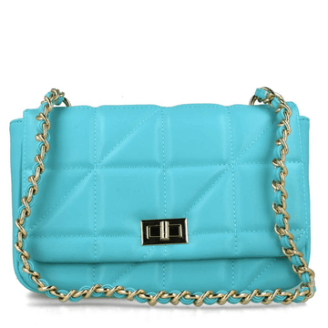 Mens Menbur Hydra Turquoise Quilted Gold Chain Handbag - Blue