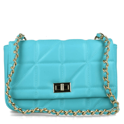 Mens Menbur Hydra Turquoise Quilted Gold Chain Handbag - Blue