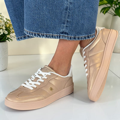 Womens Tommy Hilfiger Misty Blush Heritage Shiny Trainers  09179 - Misty Blush