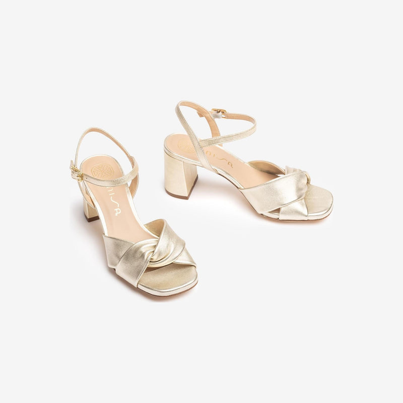 Womens Unisa Medway Platino Heeled Sandals - Platino