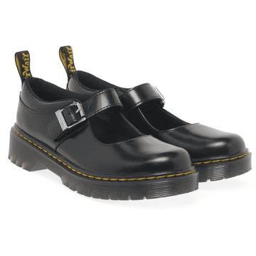 Dr Martens Bex Mary Jane Junior Black Leather Girls Shoe - Black