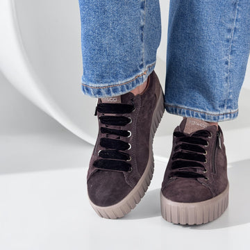 Womens Igi 2168622 Brown Side Zip Trainers - Brown