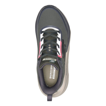 Womens Skechers 129203 Max Cushioning Max Run - Vorteza Waterproof Trainers - Olive