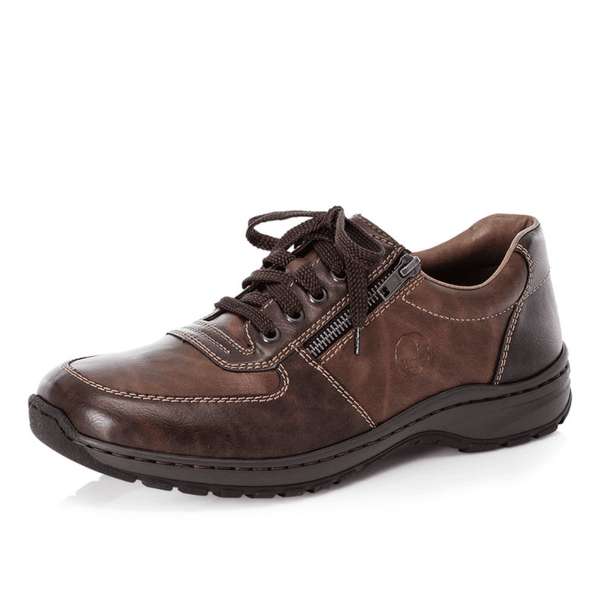Mens Reiker 03329 Dark Brown Side Zip Shoes - Dark Brown