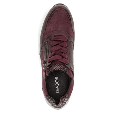 Womens Gabor 6030 Suede Trainers - Mulberry