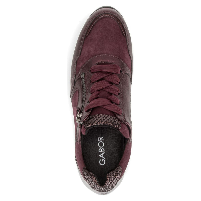 Womens Gabor 6030 Suede Trainers - Mulberry