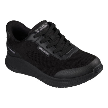 Womens Skechers 117744 Bobs Sport Squad 4 - Essential Look Waterproof Slip-Ins Trainers - Black
