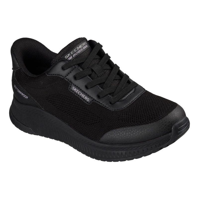 Womens Skechers 117744 Bobs Sport Squad 4 - Essential Look Waterproof Slip-Ins Trainers - Black