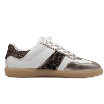 Womens Tamaris 23624 Gumsole Trainer - Leopard Combi - White