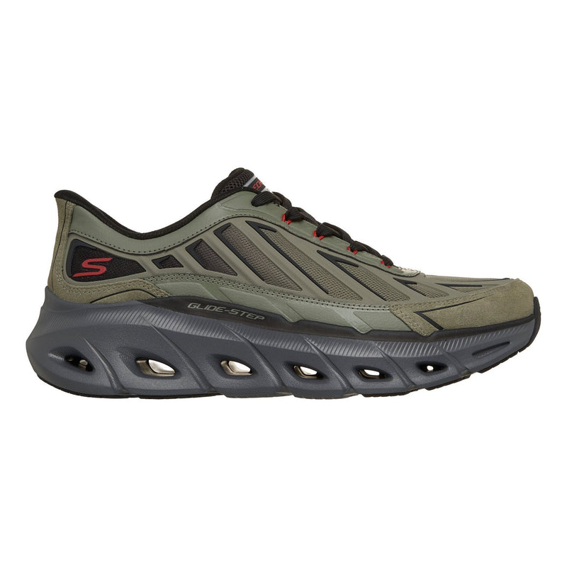 Mens Skechers Glide-Step Altus Olive / Black Trainers - Olive / Black