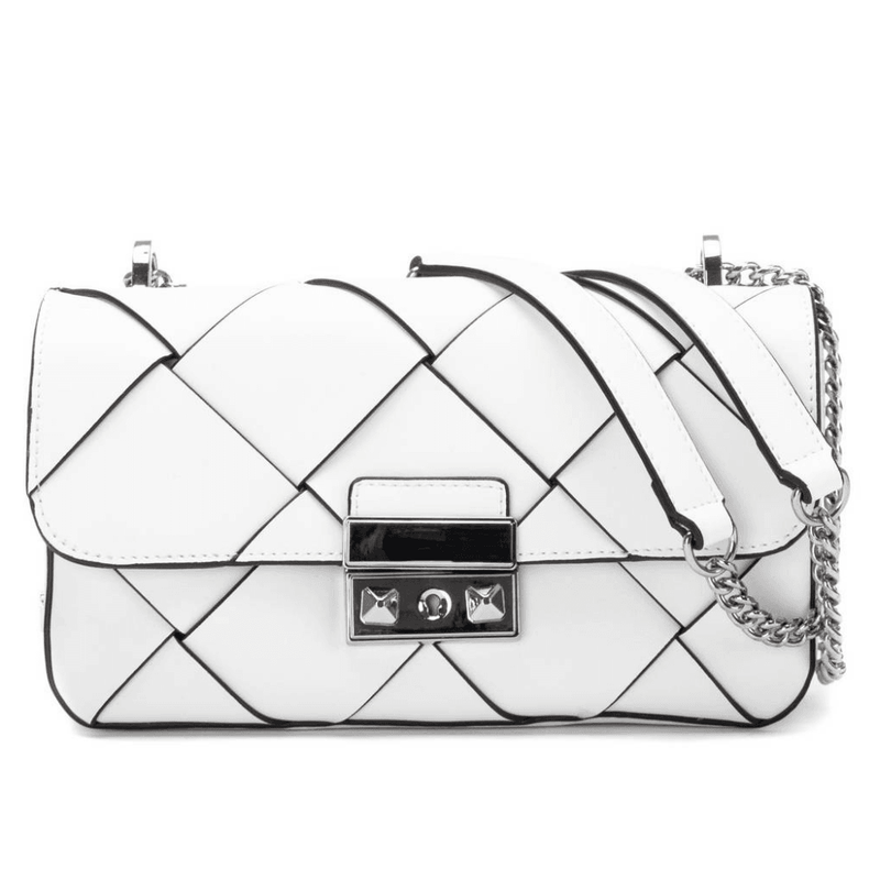 Womens Xti 184575 White with Black Trim Crossover Handbag - White