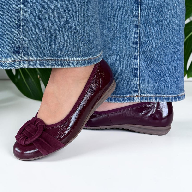 Womens Gabor Forrest 3012 Ballet Pumps - Mulberry