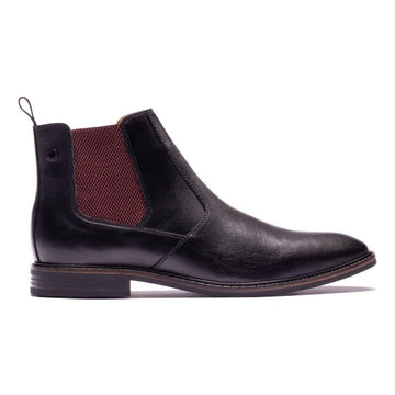 Mens Base London Kensington Leather Chelsea Boots - Waxy Black