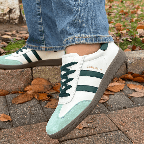 Womens Drilleys Sixty Four Gumsole Trainers- Forest Cream - Forest Cream