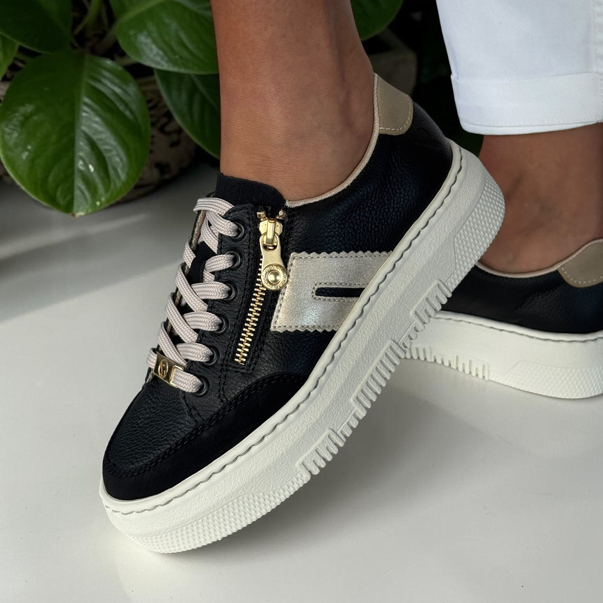 Womens Rieker M1912 Side Zip Platform Trainers