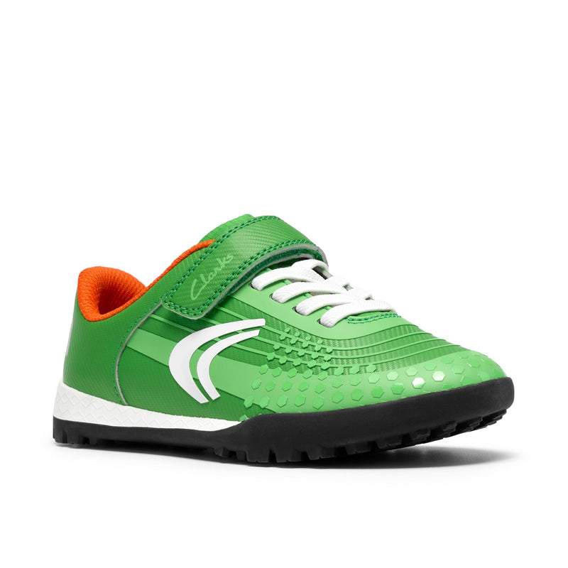 Boys Clarks CICA Goal Kid Football Shoes - Green