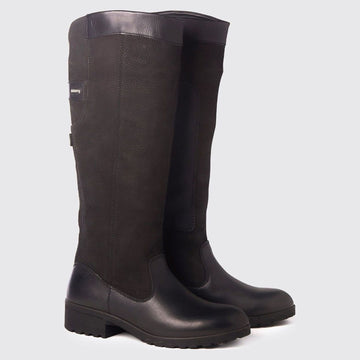 Womens Dubarry Claire Leather Long Boots - Black