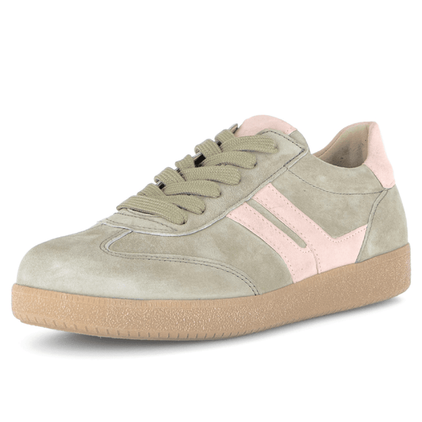 Womens Gabor 83.300 Green Suede Gumsole Trainers - Green