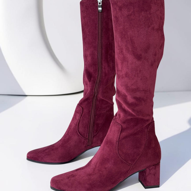 Womens Caprice 25547 Bordeaux Stretch Long Boots - Bordeaux Stretch