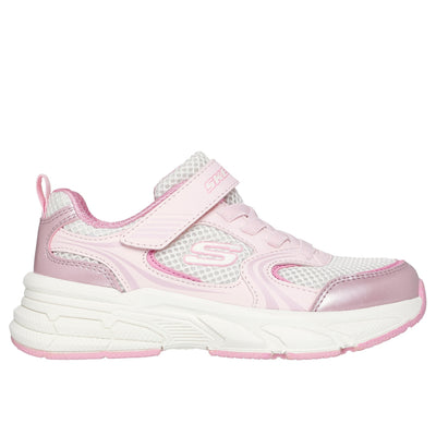 Girls Skechers 303692L Pink & White Sporty Retro-Graph Trainer - Junior - Pink
