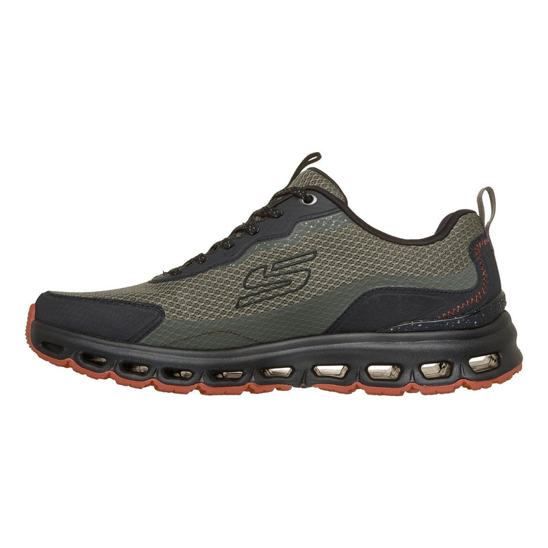 Mens Skechers Glide-Step All-Terrain: Barnard Hill Arch Fit Trainers - Olive / Black