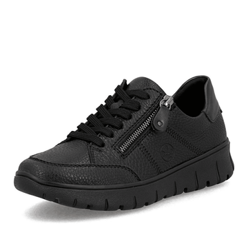 Womens Rieker N1301 Black Side Zip Trainers - Black
