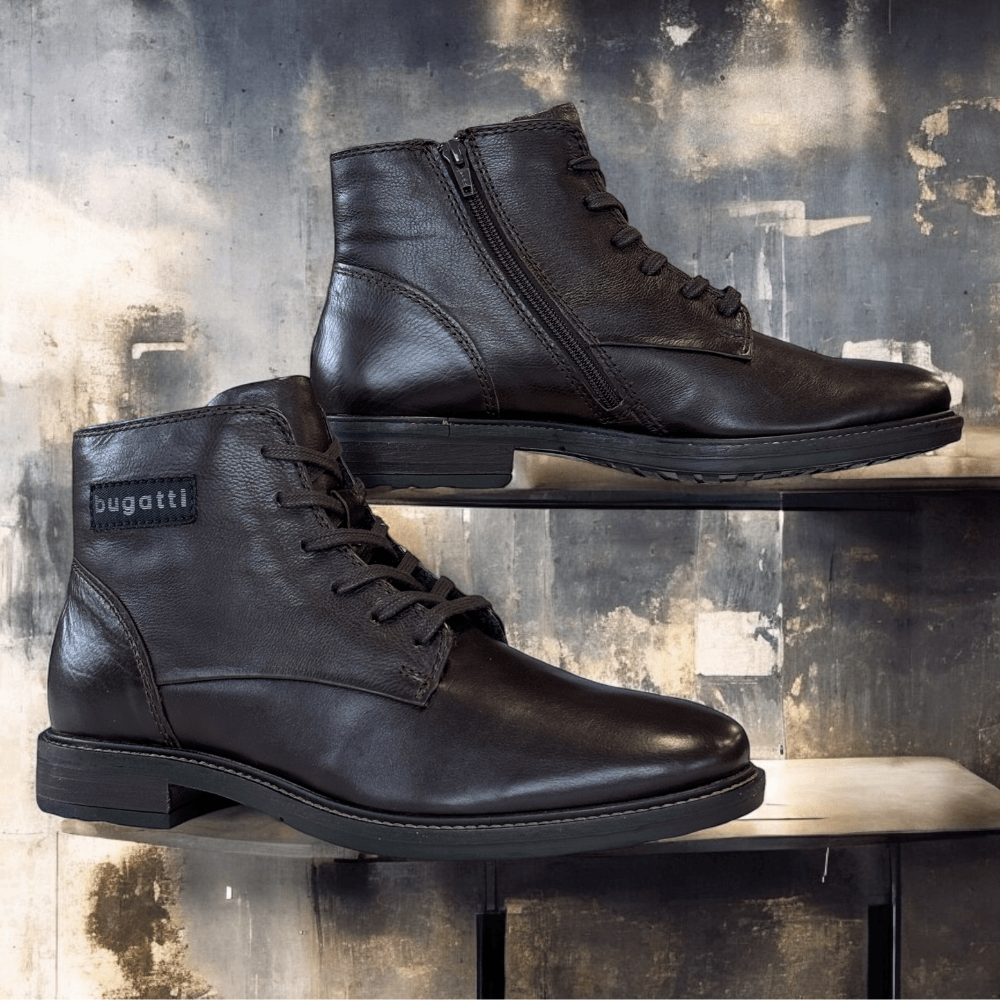 Bugatti Mens 7823L Dark Brown Leather Ankle Boots