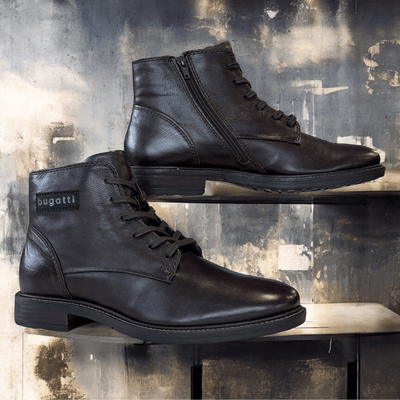 Bugatti Mens 7823L Dark Brown Leather Ankle Boots - Dark Brown