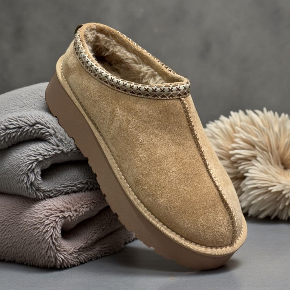 Womens Xti 143237 Faux Fur Lined Platform Mules