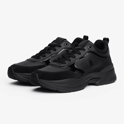 Womens Tommy Hilfiger Chunky Trainers - Black
