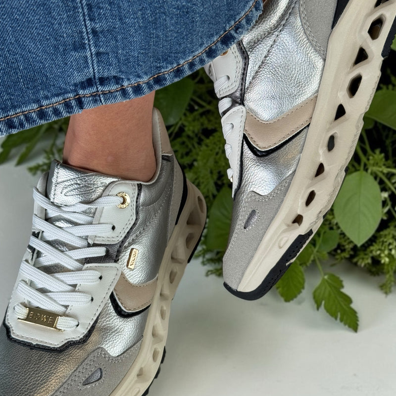 Womens Lloyd & Pryce Barsoum Chrome Metallic Sporty Sole Trainers - Chrome