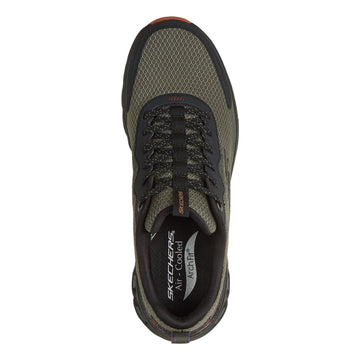 Mens Skechers Glide-Step All-Terrain: Barnard Hill Arch Fit Trainers - Olive / Black