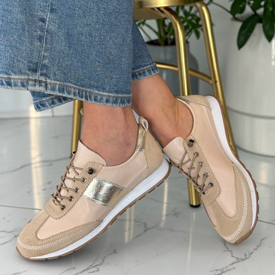 Womens Lotus LOLA Slip-On Trainers - Natural