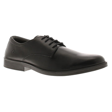 Boys Hush Puppies Neal Black School Shoes - Black
