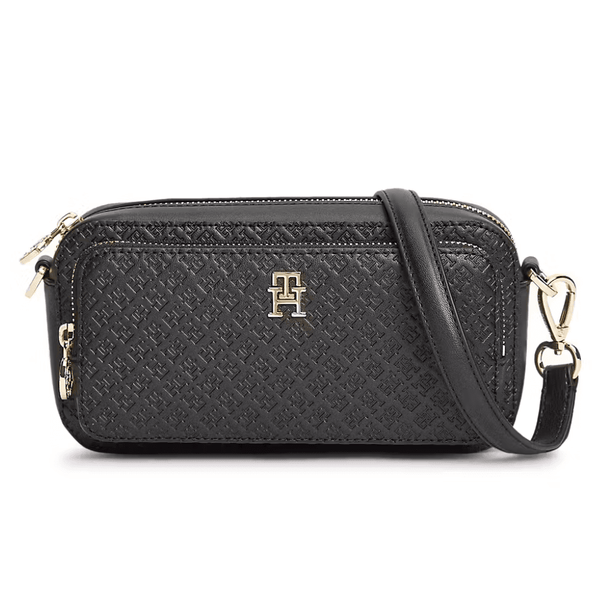 Womens Tommy Hilfiger Monogram Crossbody Camera Bag - Black