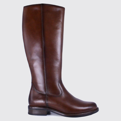 Womens Dubarry Cadence Leather Long Boots - Chestnut
