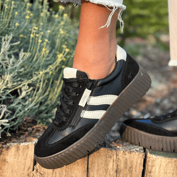 Womens Tamaris Comfort 83729 Side Zip Trainers - Black Combi