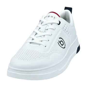 Bugatti Mens AA507 White Perforated Trainers - White