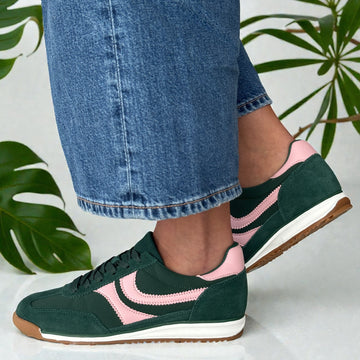 Womens Redz Gasol Gum Sole Trainers - Green Multi