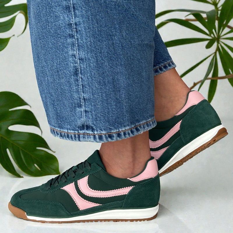Womens Redz Gasol Gum Sole Trainers - Green Multi
