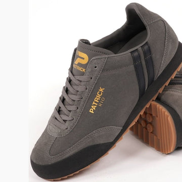 Mens Patrick Rio Trainers - Grey with Black