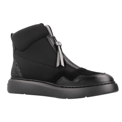Womens Hispanitas 243654 Black Zip Front Stretch Ankle Boots - Oceania
