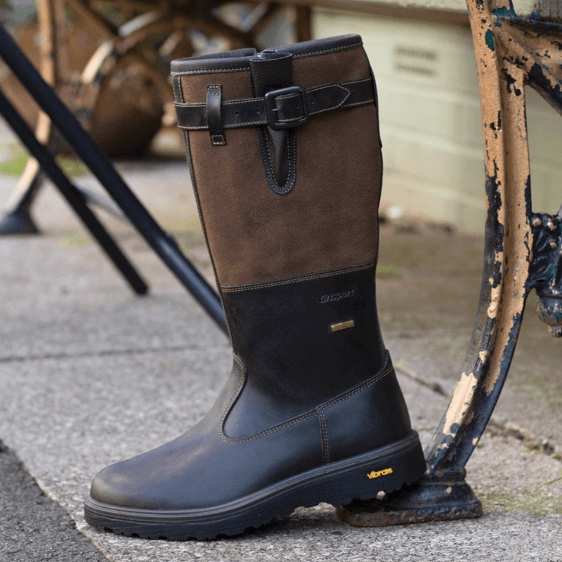 Womens Grisport Ladies Alberta Waterproof Long Brown Boots - Brown