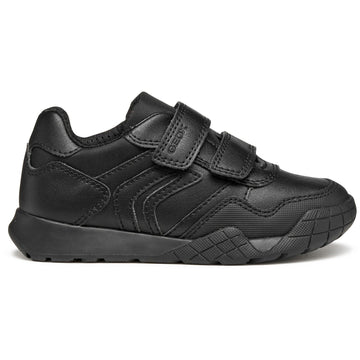 Junior Boys Geox RANN-E Black School Shoes - Black